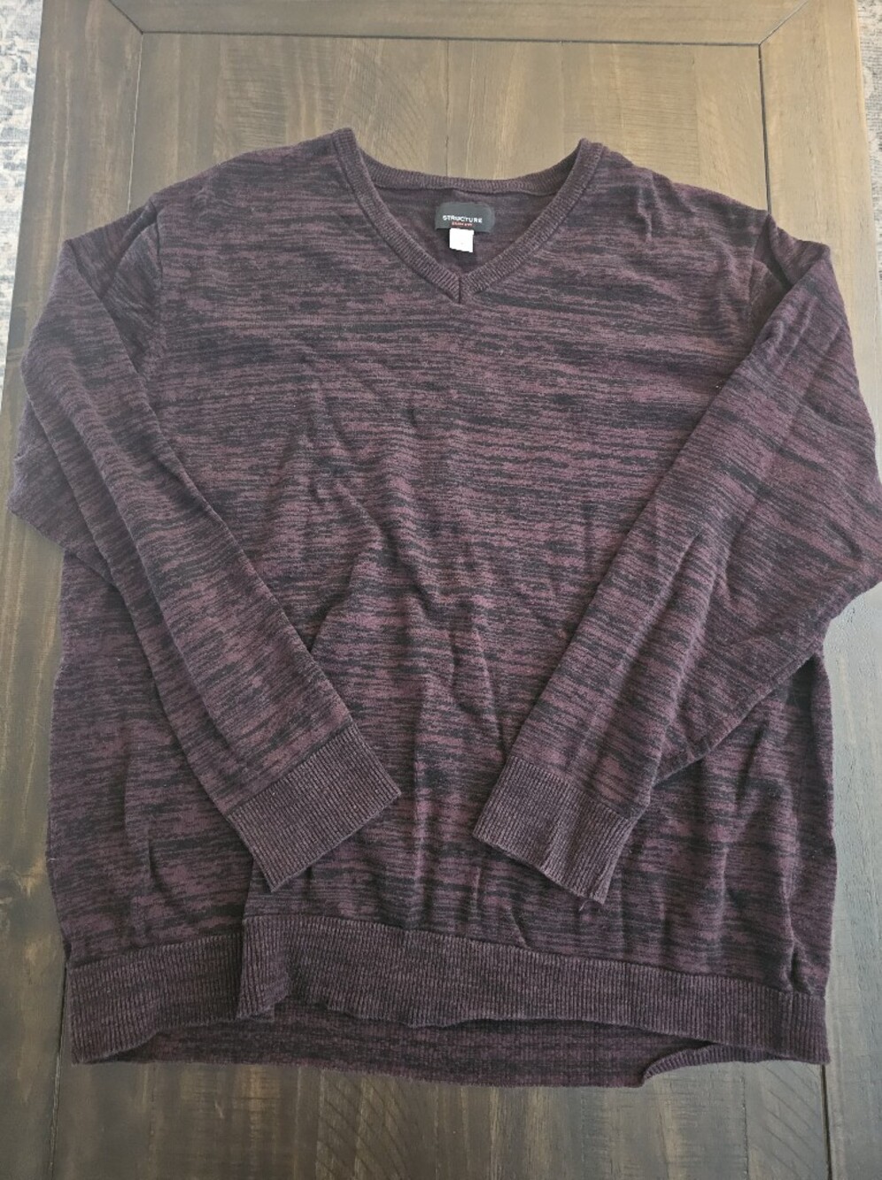 Structure Men's Marled Plum V-neck Sweater